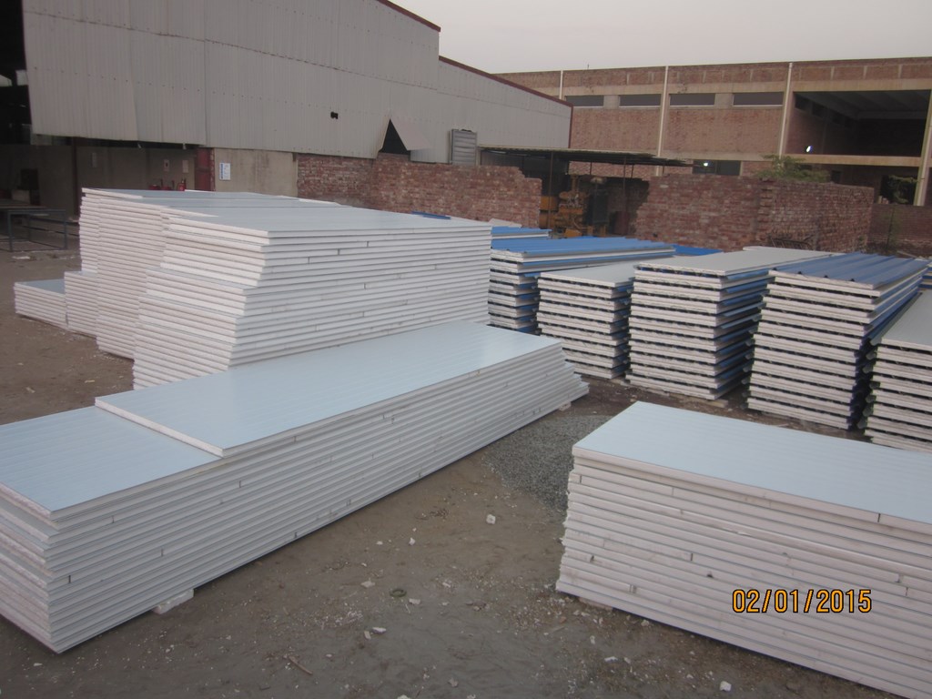 White EPS Sandwich Panels Stack